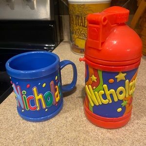 “Nicholas” mug & sippy cup. Excellent new condition.